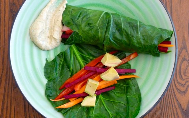 Collard wrapped Summer Rolls