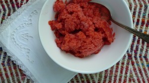 Strawberry-lime granita