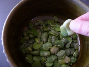 Peeling Fava Beans