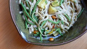 Pasta with Pesto, Potatoes and Green Beans