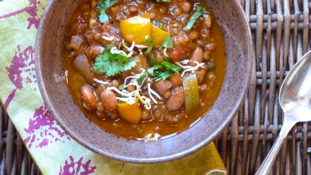 Lentil and Pinto Bean Chili