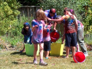 Holi water play
