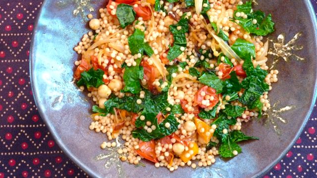 Coucous Salad with Roasted Vegetables and Harissa